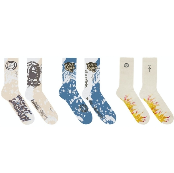 SOLD on Instagram - Travis Scott Cactus Jack for Fragment Socks 3 Pack - Picture 1 of 3